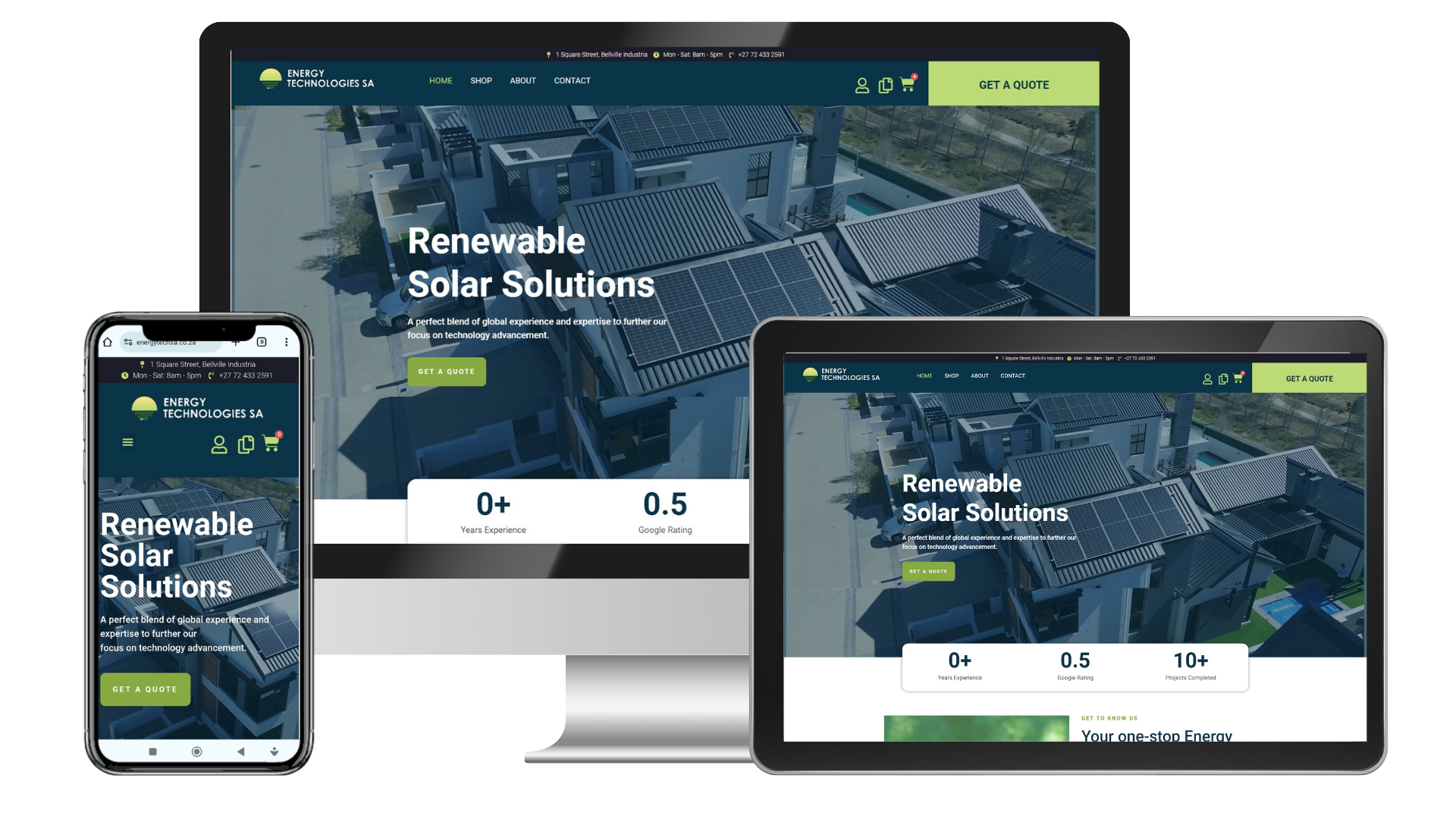 Energy Technologies SA – Solar solutions website
