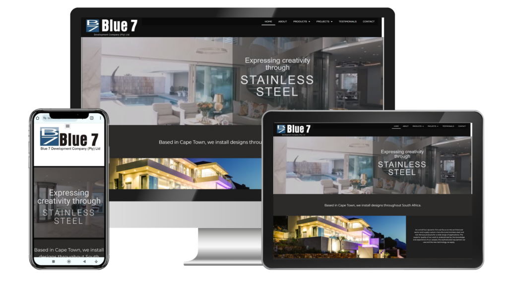 Blue 7 – Stainless steel development website